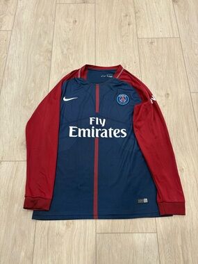 Nike Dri-Fit Ici C'est Paris 2018  Fly Emirates Long Sleeve Jersey Mens Large